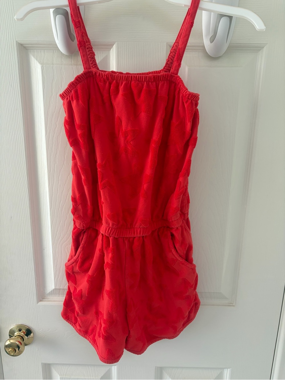 Cat & Jack Red Star-Textured Girls Romper